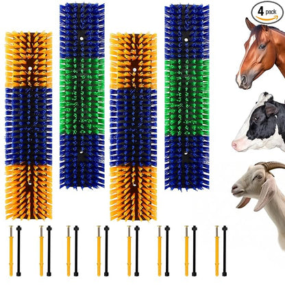 Livestock Scratch Brush, 4-Pack for Horse Grooming | Relief Self-Grooming Goat Scratcher Help Stay Comfortable on the Back of Livestock Cattle Scratch for Goat, Cow, Sheep