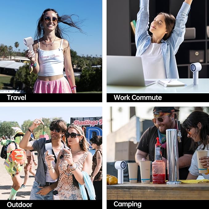 JISULIFE Portable Handheld Fan, 4000mAh Rechargeable Mini, 5 Speed Strong Wind