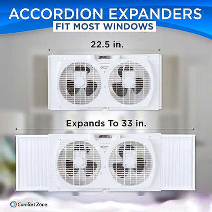 Comfort Zone Twin Window Fan