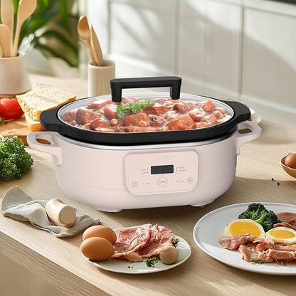 MAGNIFIQUE 6 Quart Programmable Slow Cooker Removable Healthy Nonstick Pot