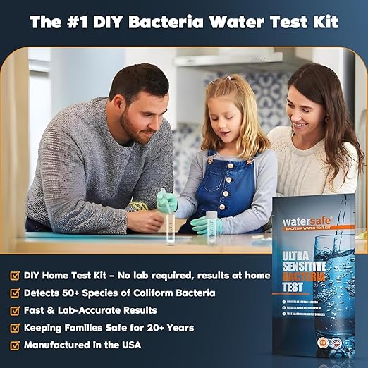 Watersafe® Bacteria Water Test Kit – USA-Made – Results as Fast as 6 Hours –