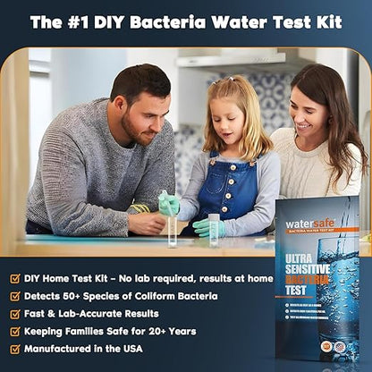 Watersafe® Bacteria Water Test Kit – USA-Made – Results as Fast as 6 Hours –