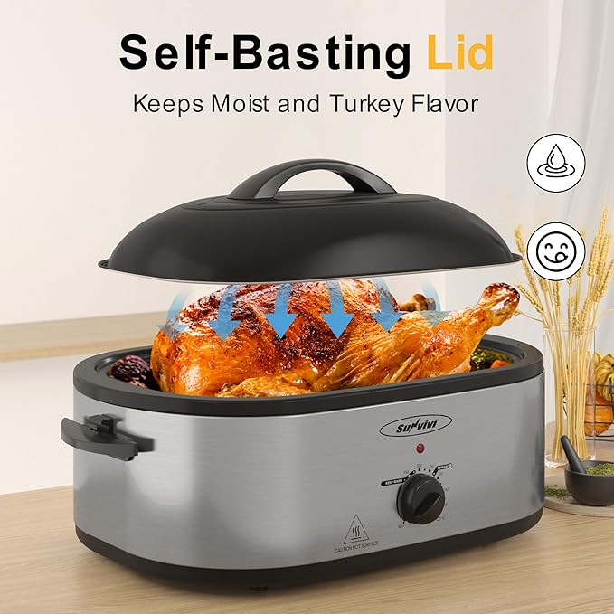 Sunvivi 22lb 18-Quart Roaster Oven, Electric Roaster Oven