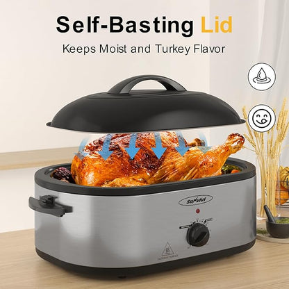 Sunvivi 24lb 20-Quart Roaster Oven, Electric Roaster Oven