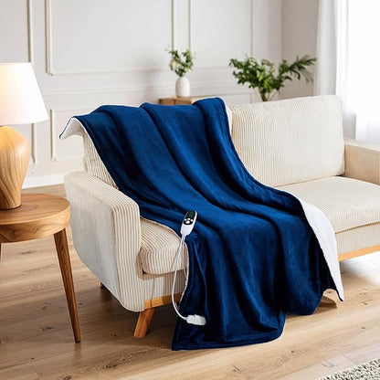 Heated Blanket Electric Luxurious Fleece Twin Blanket, 9 Heat Settings & 12H