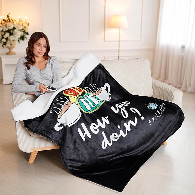 Friends TV Show Heated Blanket Electric, Luxurious Soft Fleece Throw, Fast