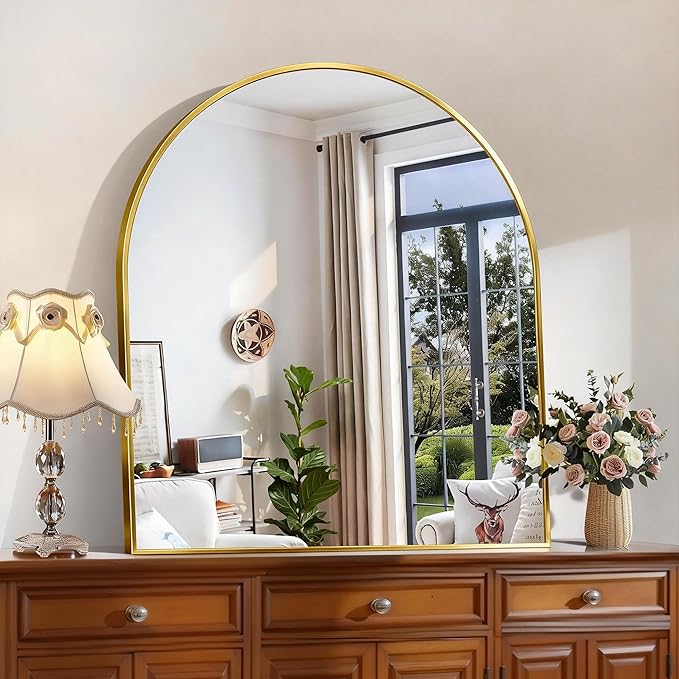 CIRCUMI Arched Wall Mirror, Metal Frame, Large Size