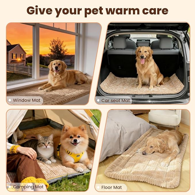 Couch Cover for Dogs Washable, Non Slip Couch Covers for Sofa Pet Friendly, Couch Cushion Covers for Dog, Thick, Soft for Sofa Protector (Camel, 23.6" x 47.2"/60 x 120cm)