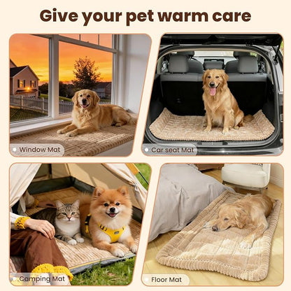 Couch Cover for Dogs Washable, Non Slip Couch Covers for 3 Cushion Sofa Pet Friendly, Fuzzy Pet Couch Cushion Covers for Dog, Thick, Soft for Sofa Protector (Camel, 27.6" x 70.9"/70 x 180cm)