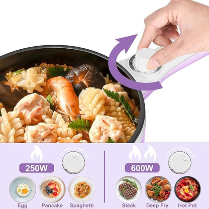Dezin Hot Pot Electric with Steamer Upgraded, Non-Stick Sauté Pan, Rapid