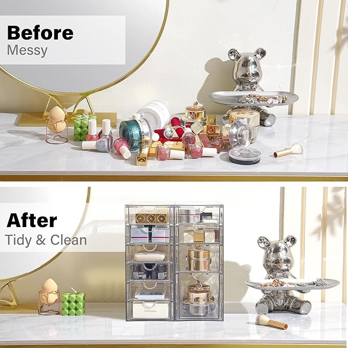 Prsildan Acrylic Drawer Makeup Organizer