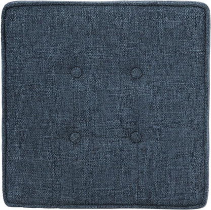 HomePop Square Tufted Storage Ottoman - Textured Navy, Small