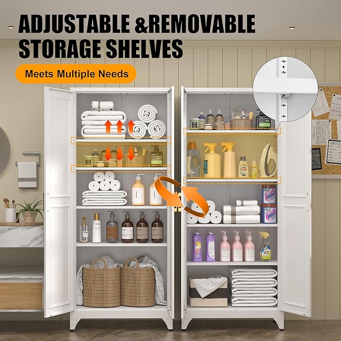 Kitchen Pantry Storage Cabinets, Utility Kitchen Cupboard, Large Steel Cabinets