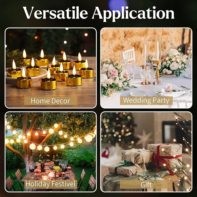 Eywamage Gold Christmas LED Tealights