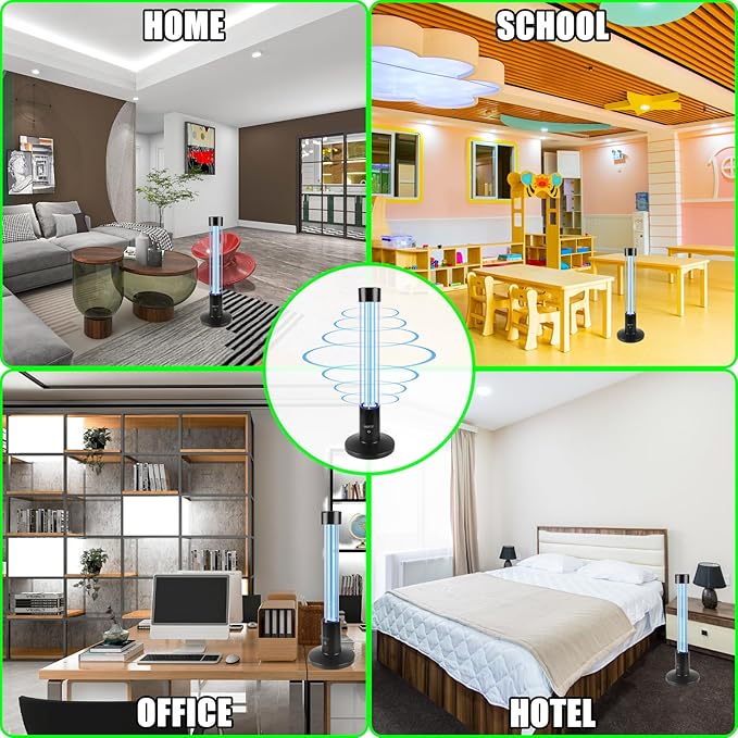 60W UV Light Sanitizer, Ozone-Free Home Disinfection Device