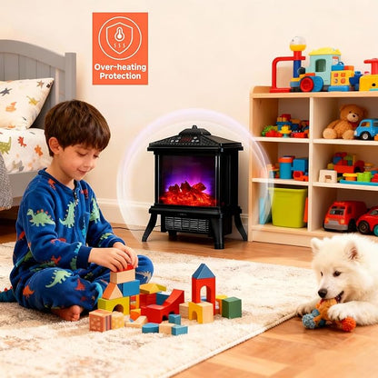 18-inch Freestanding Electric Fireplace, Equipped
