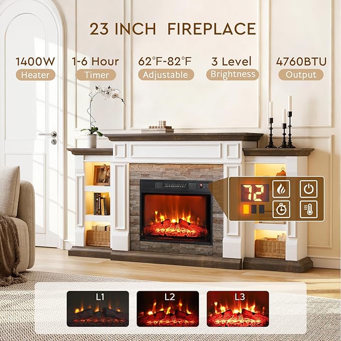 LGHM 72" Electric Fireplace