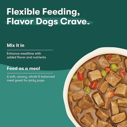 Jinx Bone Broth Stew for Dogs, Variety Pack - Chicken & Salmon Recipes - Grain-Free Wet Dog Food & Topper for Picky Eaters - Promotes Lean Muscle Growth, Healthy Coat & Digestion - 13 Oz, 12 Pack