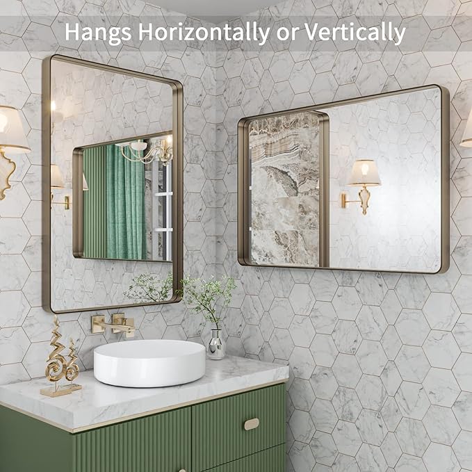 LOAAO 24”X32” Bronze Bathroom Mirrors