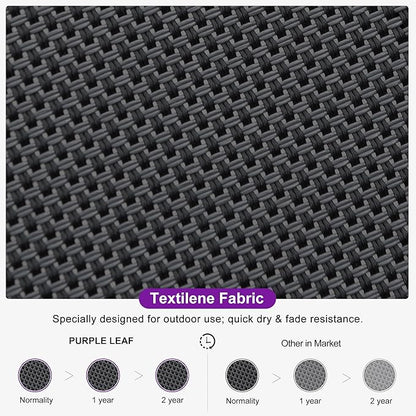 PURPLE LEAF Patio Chaise Lounge Set for 2 Outdoor Chaise Lounge Chair with Aluminum Frame and Wheels Pool Lounge Chairs for Deck Yard Poolside Table Included, Dark Grey