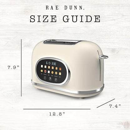 Rae Dunn Retro Digital Electric Toaster, 2 Slice Stainless Steel Toaster
