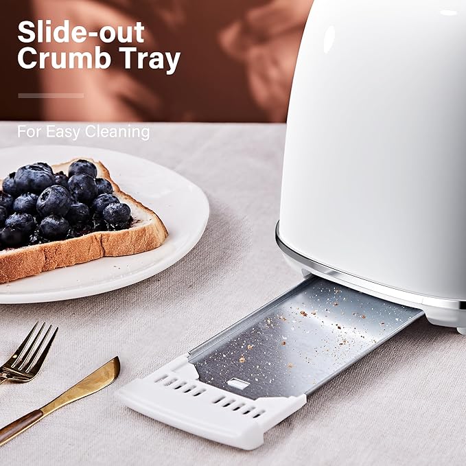 Roter Mond 2 Slice Toaster Retro Stainless Steel