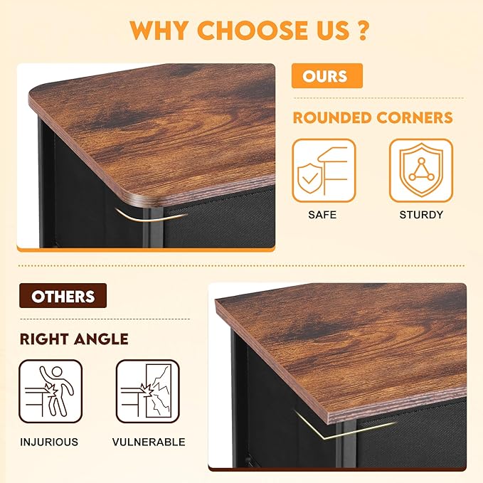 Curved Profile Dresser for Bedroom, Chest of Drawers, 7 Storage Drawers