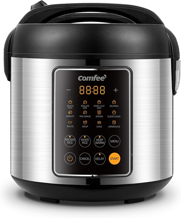 COMFEE' Rice Cooker, 14-in-1 Stainless Steel Multi Cooker, Slow Cooker