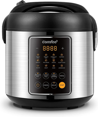 COMFEE' Rice Cooker, 14-in-1 Stainless Steel Multi Cooker, Slow Cooker