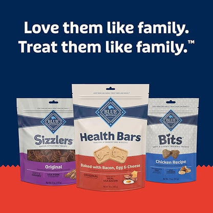 Blue Buffalo Health Bars Crunchy Dog Biscuits, Variety Pack, Bacon, Egg & Cheese, Apple & Yogurt, Pumpkin & Cinnamon, 16-oz Bags