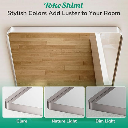 TokeShimi 24x32 Brushed Nickel Bathroom Mirror, Vanity Mirror