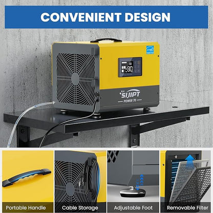 Crawl Space Dehumidifier with Pump, Sijipt 70 Pints Commercial Dehumidifier
