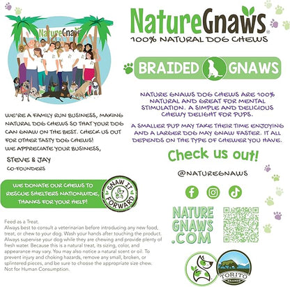 Nature Gnaws Braided Gnaws for Dogs 5-6" (3 Count) - Long Lasting for Small and Medium Dogs - Natural Beef Bully Stick Combo Braids - Rawhide Free