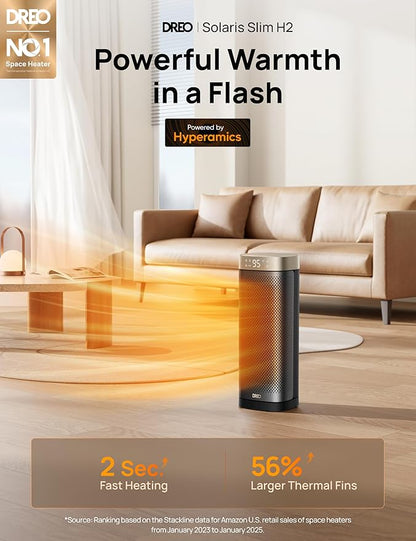 DREO Space Heaters for Indoor Use Large Room, 70 ° Oscillation, Fast Heating