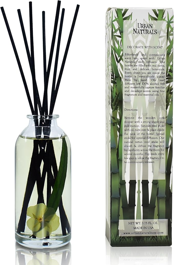 Urban Naturals Lemongrass Verbena Reed Diffuser Scented Sticks Set | Mind &