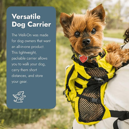 K9 Sport Sack Walk-On - X-Small, Sunset Orange - Ideal for Dogs with 9-12” Back Length - Lightweight, Packable, Backpack-Style Carrier - Includes Compatible Harness & Storage Bag