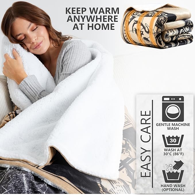 Harry Potter Gifts Heated Blanket Electric, Queen Size Luxurious Fleece