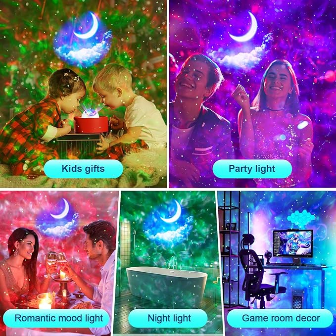 One Fire Star Projector Lights for Bedroom, 43 Lighting Modes Galaxy Star Projector Night Light,Remote Timer Clouds Lamp for Kids Room Decor,360° Rotation LED Christmas Gifts for Kids Teen,Black