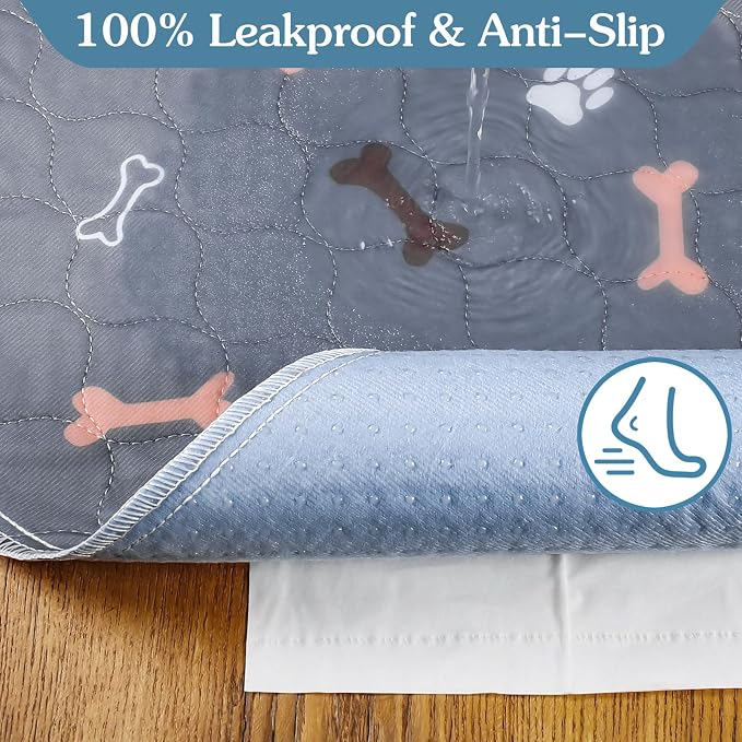 Washable Pee Pads for Dogs, 2 Pack Reusable Puppy Pads, 36"x36" | Super Absorbent, Waterproof & Leakproof, Non-Slip Bottom, Machine Washable, For Floors, Beds, Couches, Crates, Carpets, Cars