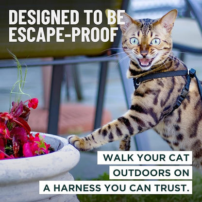 Houdini™ Escape Proof Cat Harness and Leash (Multicolor, XL) | Adjustable walking vest with 6ft lead, premium padded finish, snug secure fit, lightweight for travel and outdoor adventures