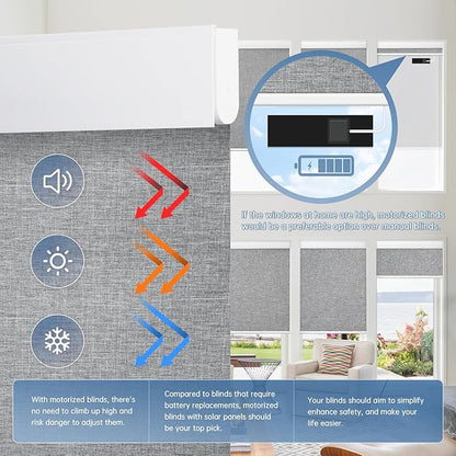 DENFOON Motorized Blinds with Remote control, Custom Blackout Smart Blinds