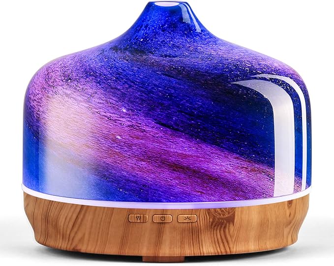 Porseme 500ml Glass Essential Oil Diffuser Aromatherapy Ultrasonic Cool Mist
