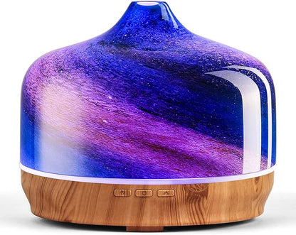 Porseme 500ml Glass Essential Oil Diffuser Aromatherapy Ultrasonic Cool Mist