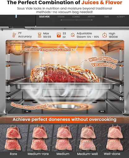 Nuwave Combi Steam Oven, Non-Toxic Stainless Steel Multi-Cooker