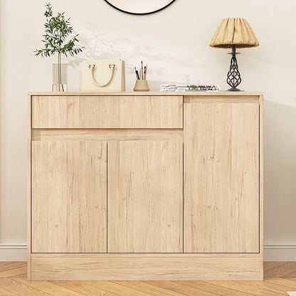 Shoe Cabinet Storage with 3 Doors, Freestanding Shoe Cabinet with Drawer &