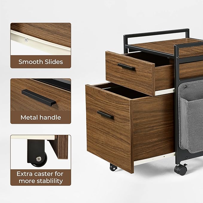 EUREKA ERGONOMIC 2-Drawer Mobile File Cabinet