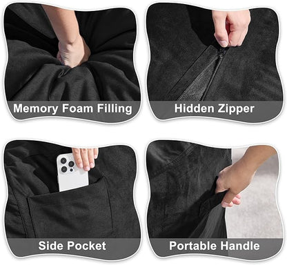 Hobestluk Bean Bag Chair 6Ft Giant Bean Bag Chairs for Adults Large Bean Chairs with Removable Cover,Big BeanBag Chairs for Living Room, Bedroom