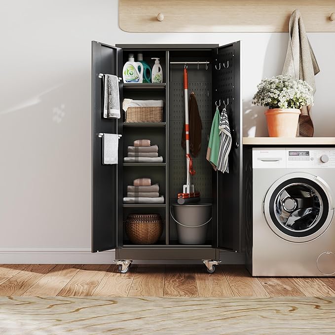 SUXXAN Broom Closet Storage Cabinet