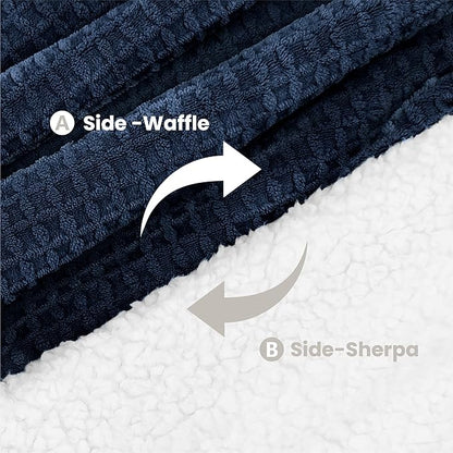 Heated Blanket Electric Blanket Full Waffle, 72x84 Inches Sherpa Fleece Fast