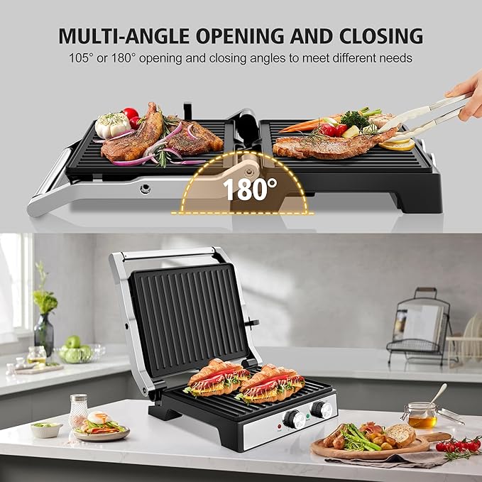 1600W Panini Press, Sandwich Maker